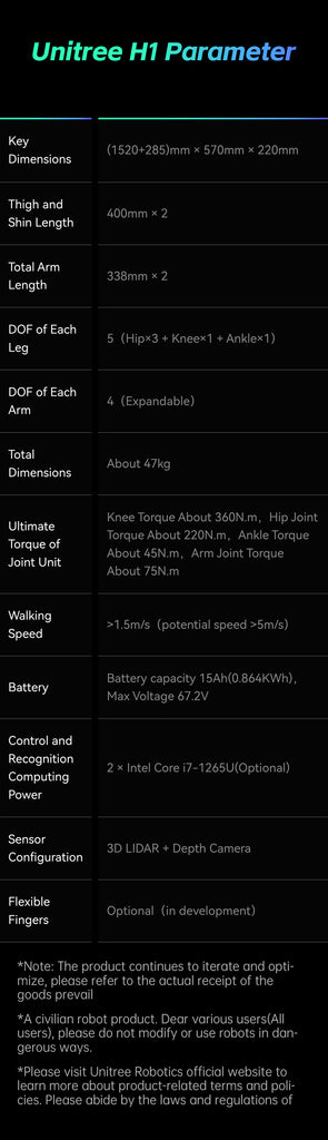 Unitree H1（Contact Us For The Real Price） – UnitreeRobotics